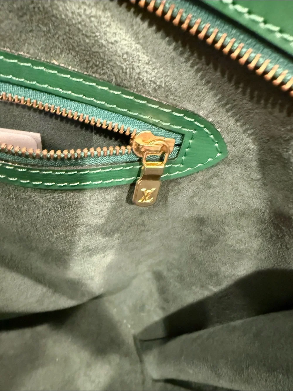 Louis Vuitton Saint Jacques PM Green Epi Leather Tote Shoulder Bag Authentic